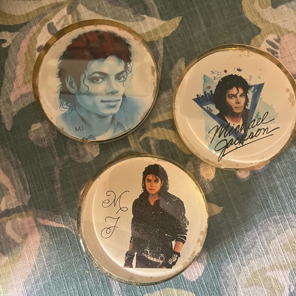 Set of (3) Vintage Michael Jackson Acrylic Coasters - Picture 6 of 7